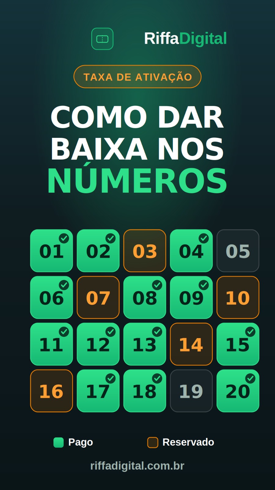 Como dar baixa nos números da sua rifa (passo a passo) | RiffaDigital